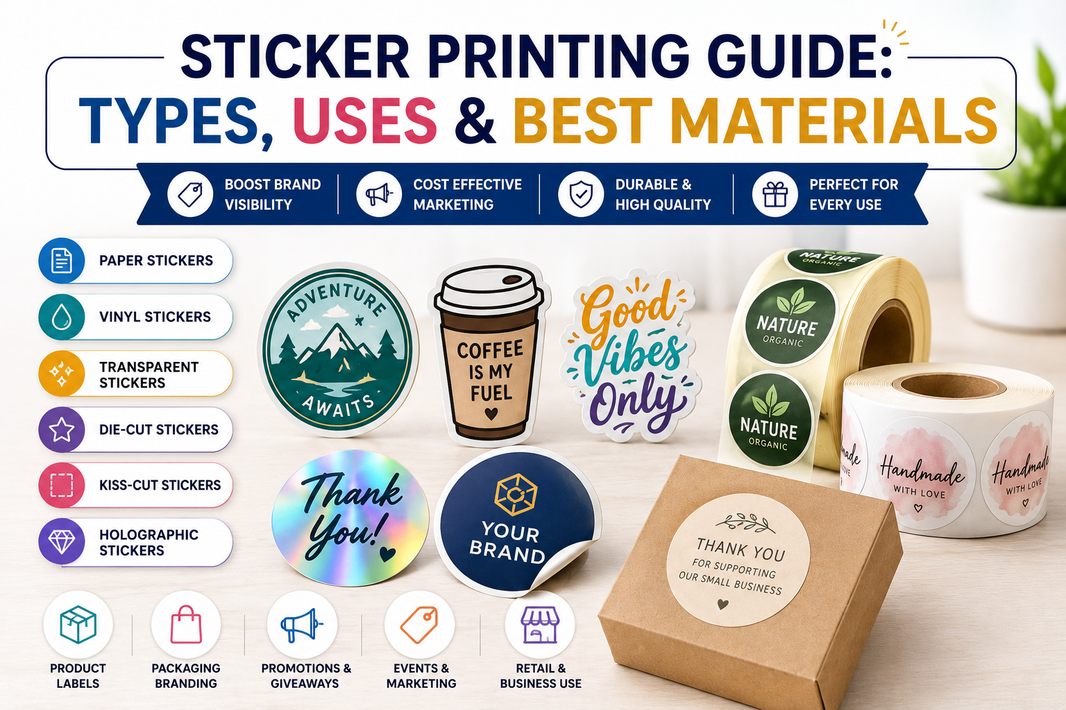 Sticker Printing Guide: Types, Uses & Best Materials